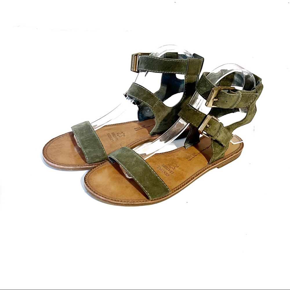Green suede sandals 8 Nordstrom